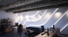 Гипсовая световая 3D панель Zaha Angles Fall